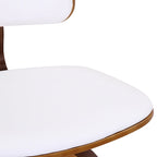 Mid-Century Fabric and Wood 26 Counter Stool with Swivel