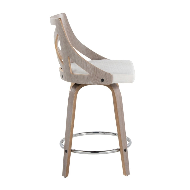 The Gray Barn Charlotte 24 Fixed-Height Counter Stool with Bent Wood Legs (Set of 2)