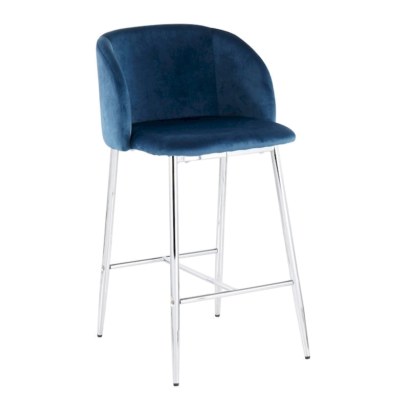 Silver Orchid Harding Velvet Counter Stool (Set of 2)
