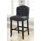 Tays Rustic Linen Tufted Bar Height Chairs (Set of 2) by Furniture of America