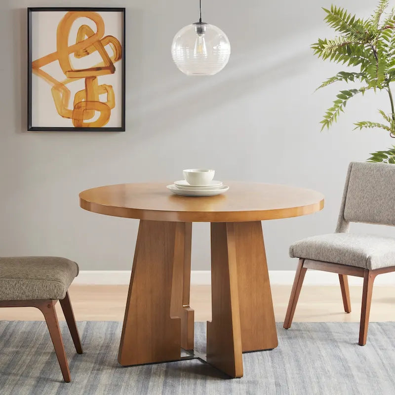 INK+IVY Kennedy 44 Round Dining Table - Pecan