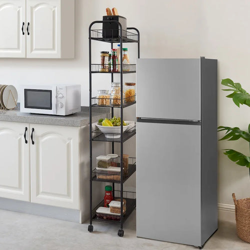 6-Layer Ultra-Thin Rolling Cart Storage Rack