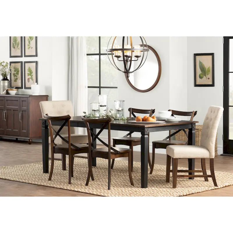 Glennwood Rubbed Black and Charcoal Rectangle Dining Table