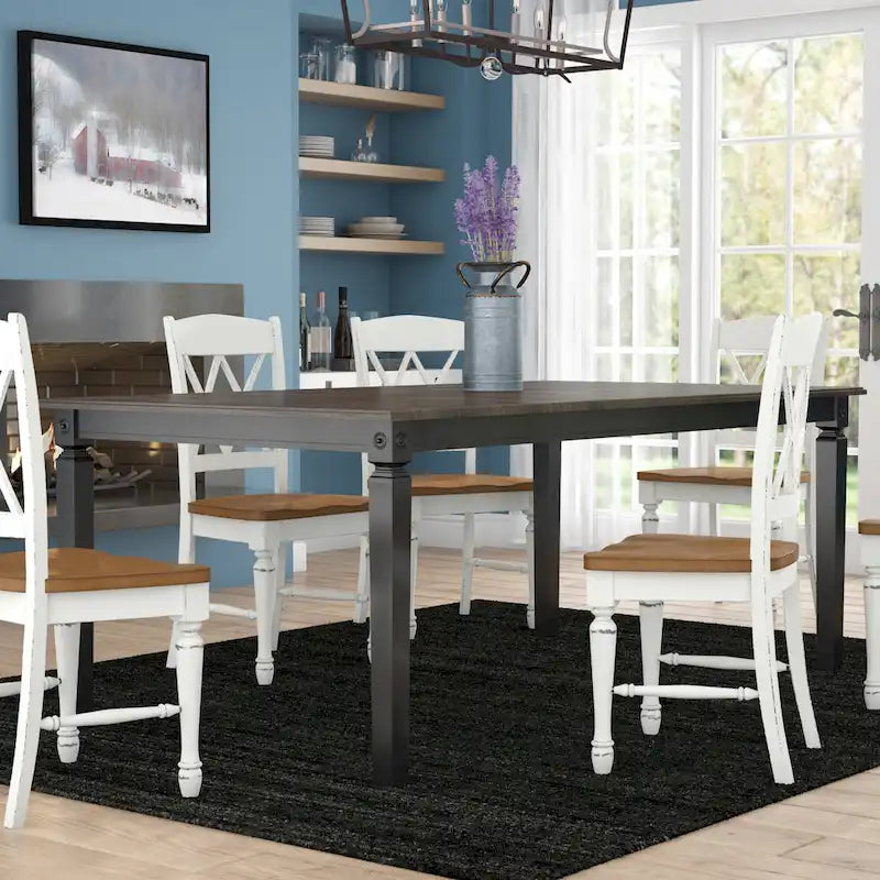 Glennwood Rubbed Black and Charcoal Rectangle Dining Table