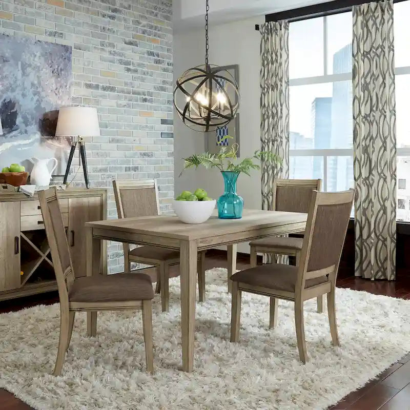 The Gray Barn Sun Valley Sandstone Opt 5 Piece Leg Table Set
