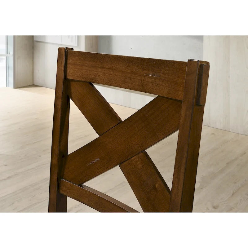 Roundhill Furniture Karven Solid Wood Dining Chairs (Set of 2)