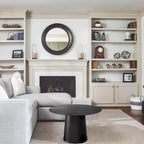 DancyHome Outdoor Mid Century Modern Metal Single Round Coffee Table -Black 23.6W