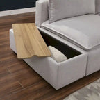 Fren Contemporary Light Grey 43-inch Fabric Upholstered Storage Console by Furniture of America