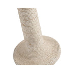 Abbott Solid Wood White Wash Round End Table with Jute Rope Wrapped Base