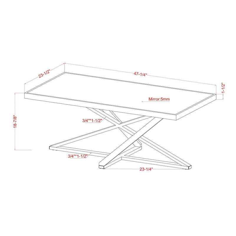 Marchat Glam Chrome 47-inch Mirror Top Coffee Table by Furniture of America