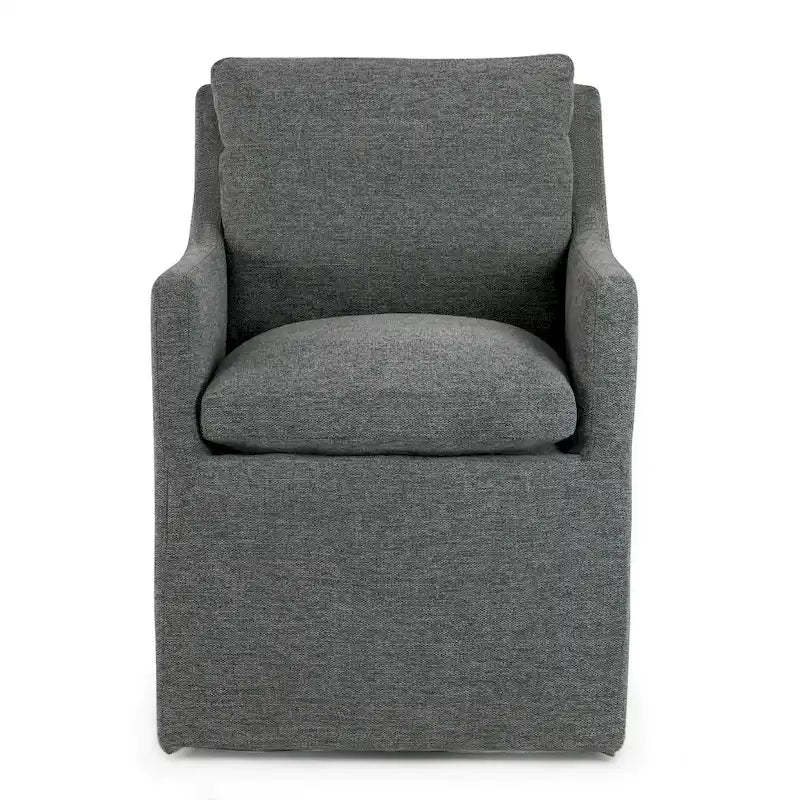 Axel Gray Fabric Accent Chair with Down Feathers