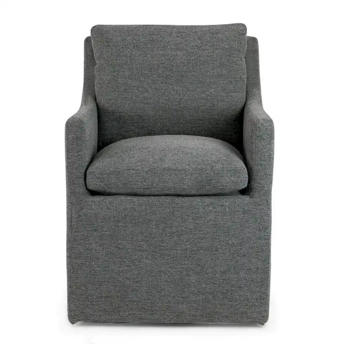 Axel Gray Fabric Accent Chair with Down Feathers