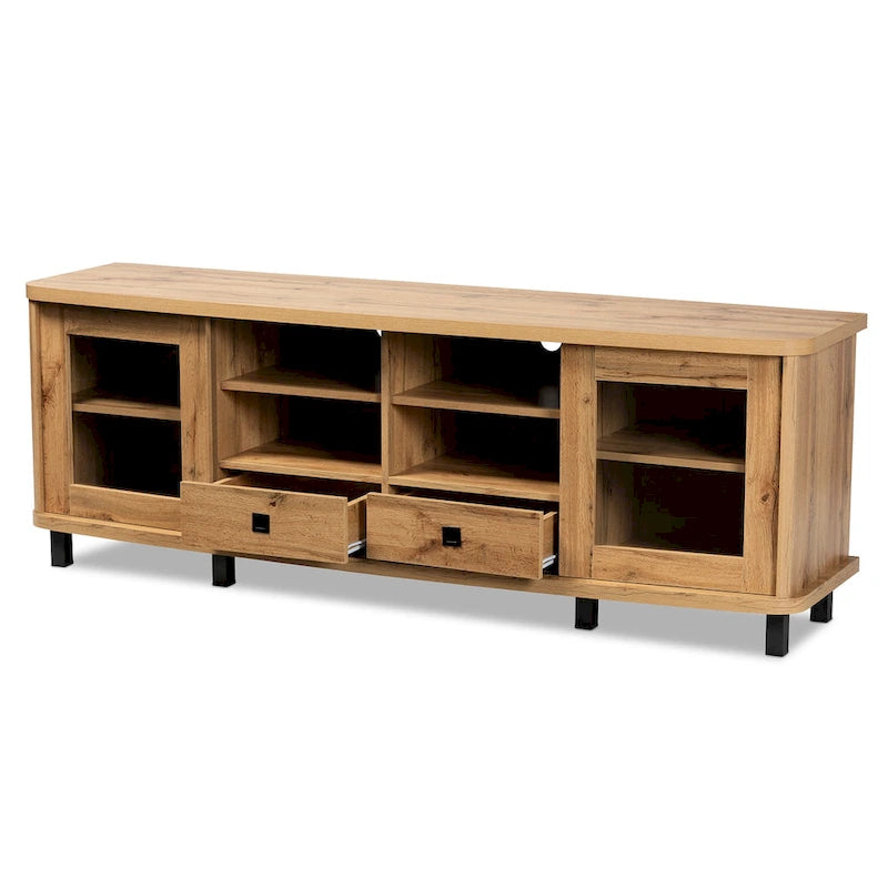 Walda Modern and Contemporary Wood TV Stand with 2-Drawer