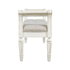 Realyn Vintage Casual Antique White Accent Bench