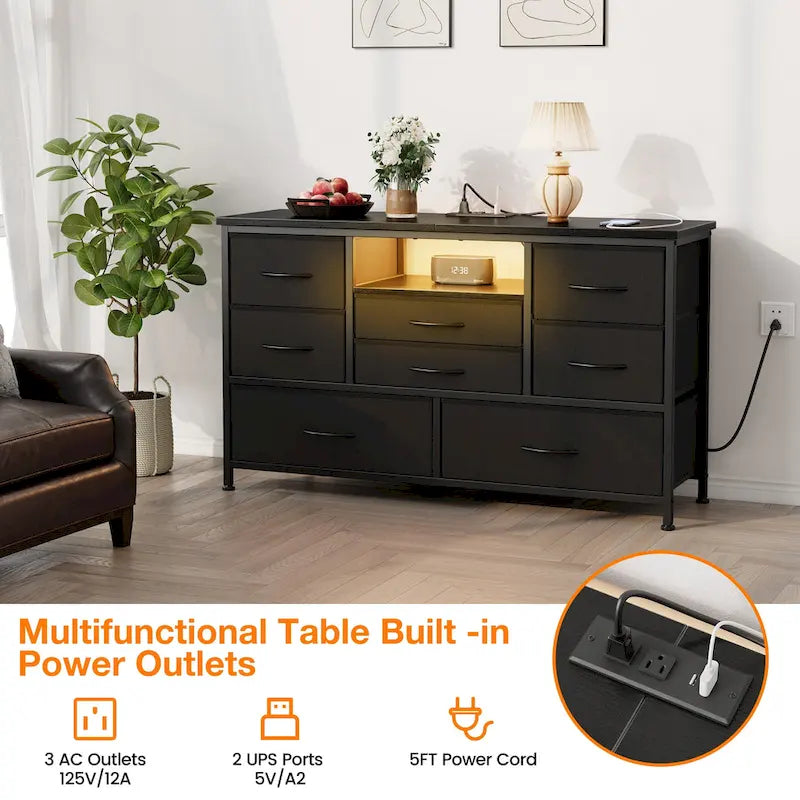 TV Stand & Chest of Drawers with AC Outlets