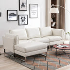 Morden Fort L-Shaped Sofa Sectional Faux Leather Couch for Living Room