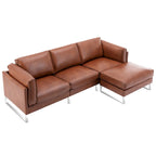 Morden Fort L-Shaped Sofa Sectional Faux Leather Couch for Living Room