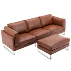 Morden Fort L-Shaped Sofa Sectional Faux Leather Couch for Living Room