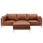 Morden Fort L-Shaped Sofa Sectional Faux Leather Couch for Living Room