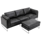 Morden Fort L-Shaped Sofa Sectional Faux Leather Couch for Living Room