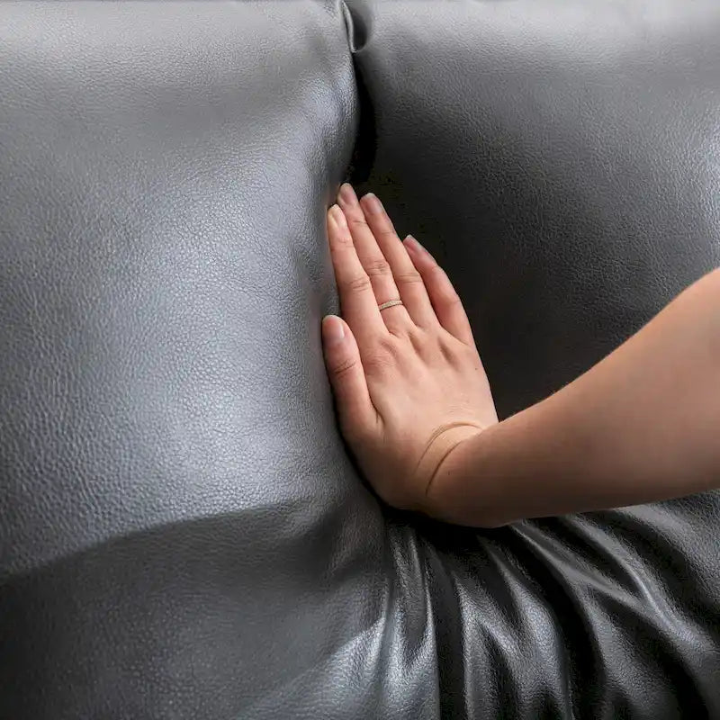 Morden Fort L-Shaped Sofa Sectional Faux Leather Couch for Living Room