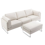 Morden Fort L-Shaped Sofa Sectional Faux Leather Couch for Living Room