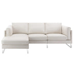 Morden Fort L-Shaped Sofa Sectional Faux Leather Couch for Living Room