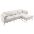 Morden Fort L-Shaped Sofa Sectional Faux Leather Couch for Living Room