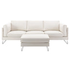 Morden Fort L-Shaped Sofa Sectional Faux Leather Couch for Living Room