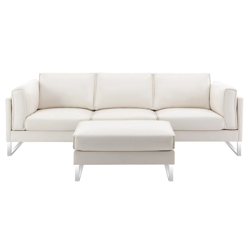 Morden Fort L-Shaped Sofa Sectional Faux Leather Couch for Living Room