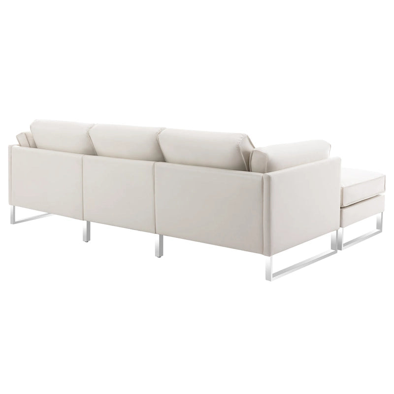 Morden Fort L-Shaped Sofa Sectional Faux Leather Couch for Living Room