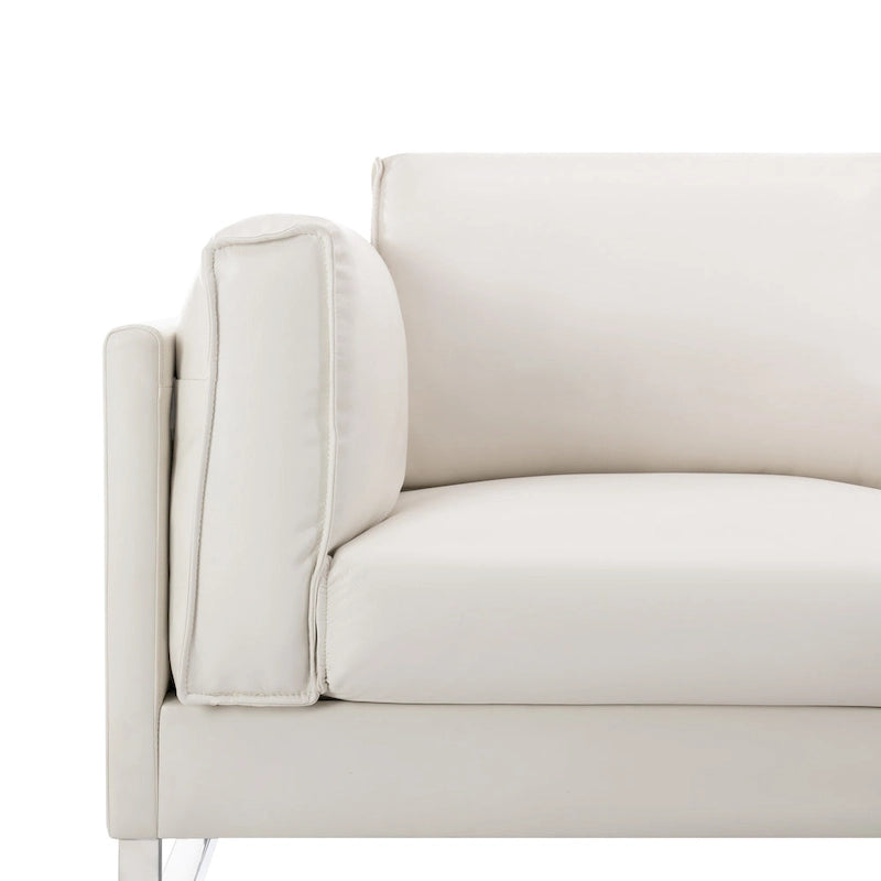 Morden Fort L-Shaped Sofa Sectional Faux Leather Couch for Living Room