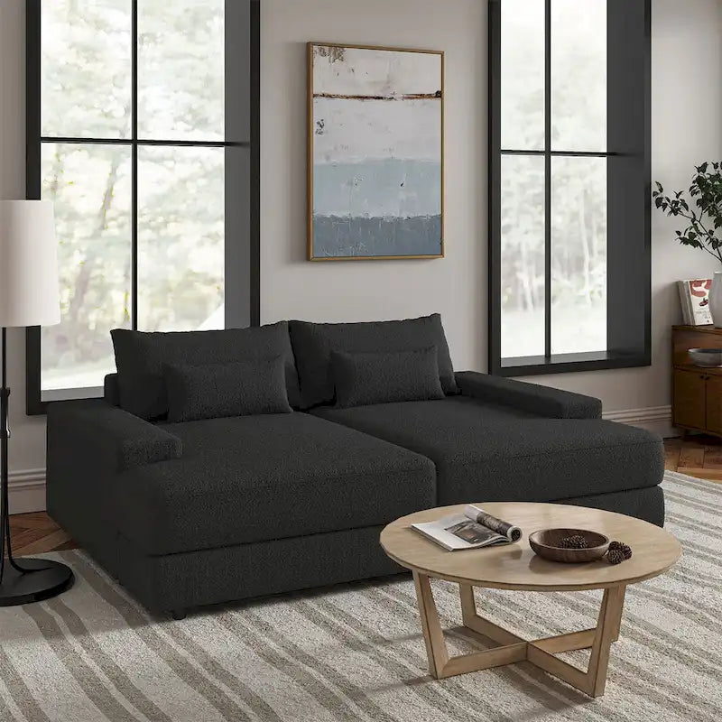 Conradus Modren Oversize 57 Deep Square Arm Sofa by HULALA HOME