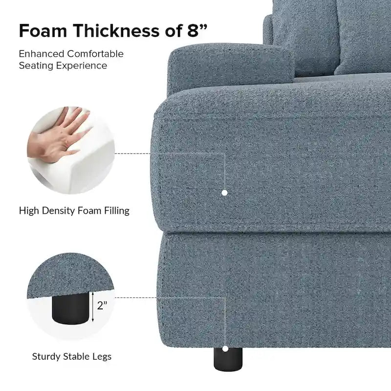 Conradus Modren Oversize 57 Deep Square Arm Sofa by HULALA HOME