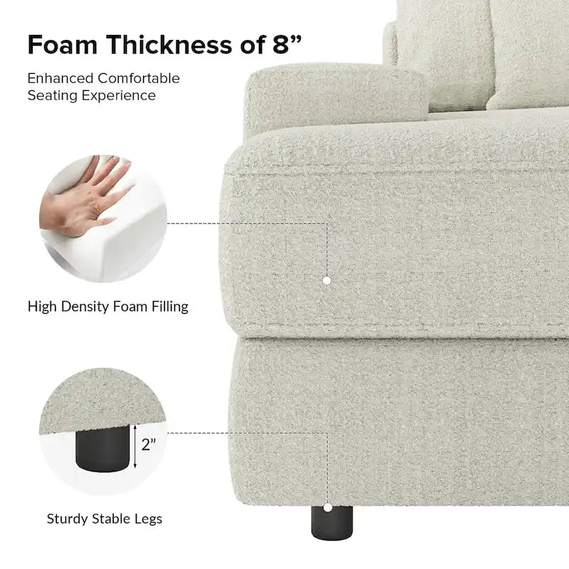 Conradus Modren Oversize 57 Deep Square Arm Sofa by HULALA HOME