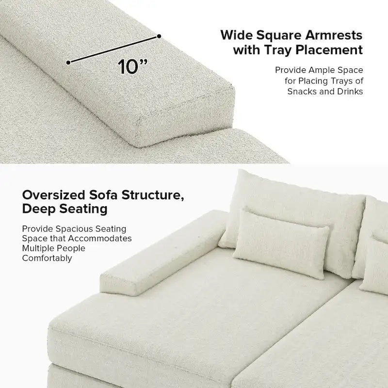 Conradus Modren Oversize 57 Deep Square Arm Sofa by HULALA HOME