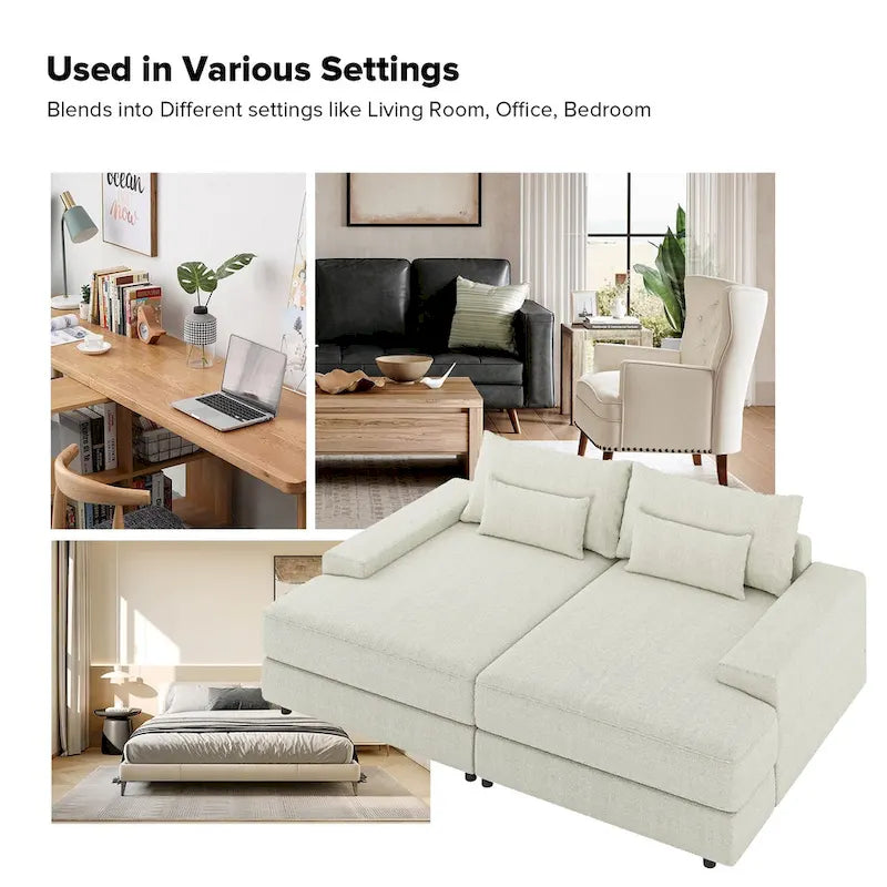 Conradus Modren Oversize 57 Deep Square Arm Sofa by HULALA HOME