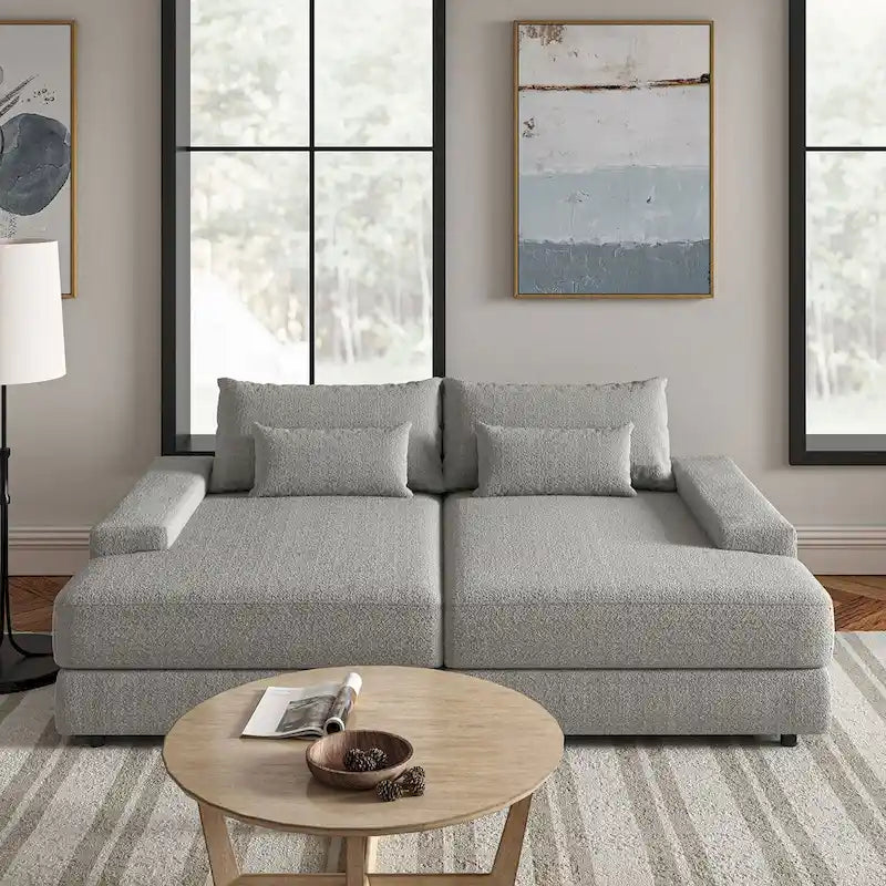 Conradus Modren Oversize 57 Deep Square Arm Sofa by HULALA HOME