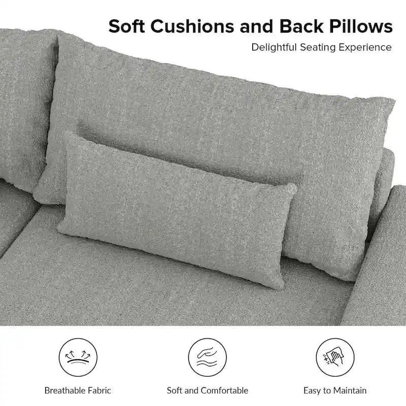 Conradus Modren Oversize 57 Deep Square Arm Sofa by HULALA HOME