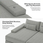 Conradus Modren Oversize 57 Deep Square Arm Sofa by HULALA HOME