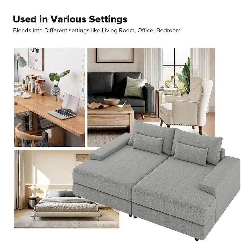 Conradus Modren Oversize 57 Deep Square Arm Sofa by HULALA HOME