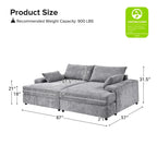 Conradus Modren Oversize 57 Deep Square Arm Sofa by HULALA HOME