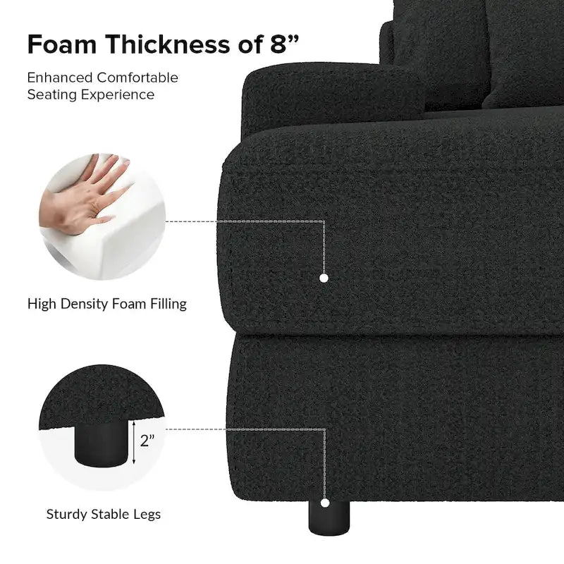 Conradus Modren Oversize 57 Deep Square Arm Sofa by HULALA HOME