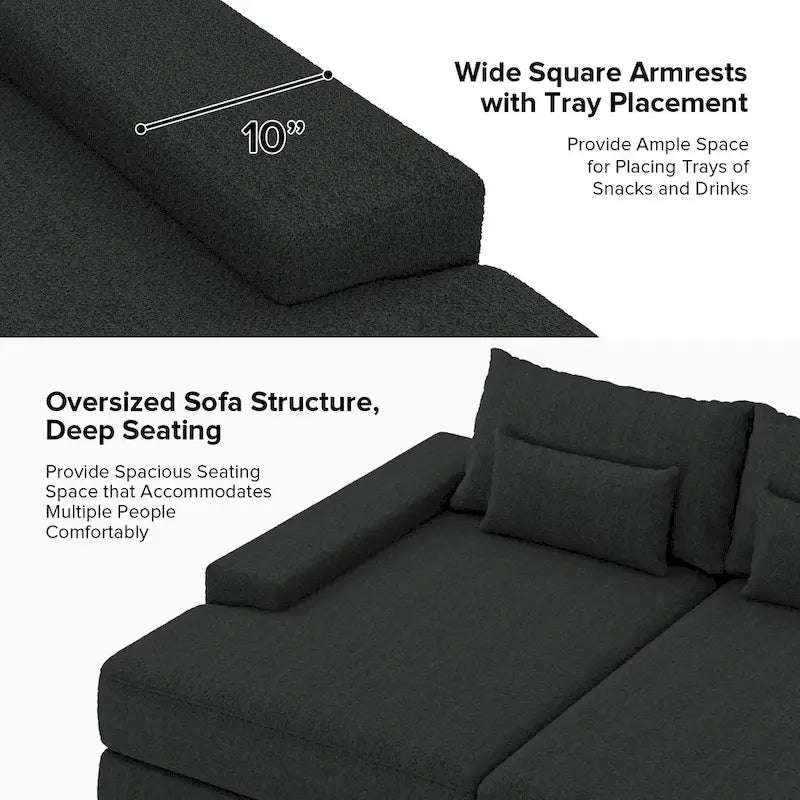 Conradus Modren Oversize 57 Deep Square Arm Sofa by HULALA HOME