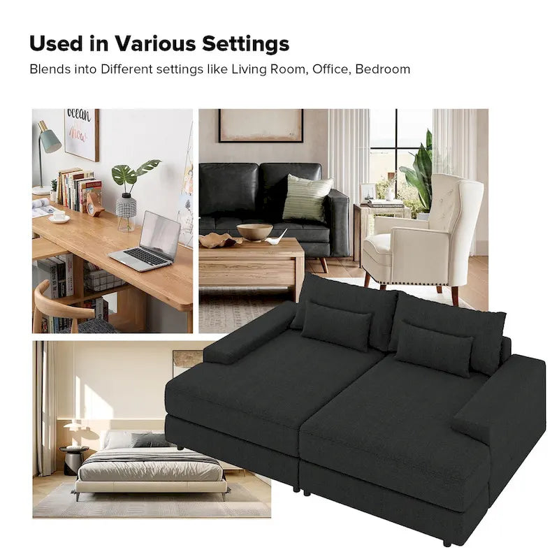 Conradus Modren Oversize 57 Deep Square Arm Sofa by HULALA HOME