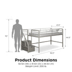 Avenue Greene Jayden Junior Twin Loft bed with Storage Steps