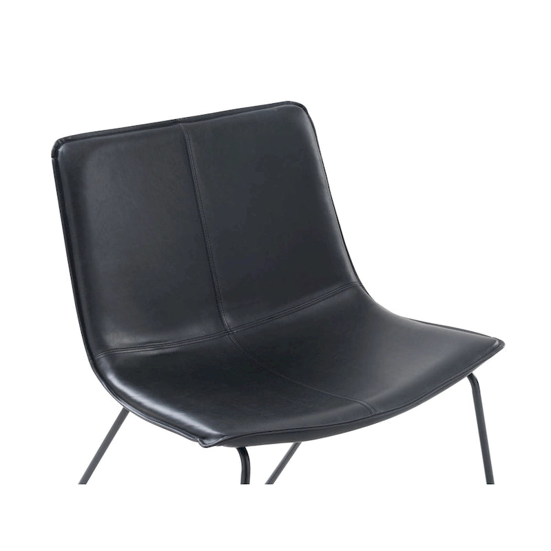 Upholstered Faux Leather Slope Lounge Chair