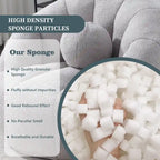 HOMEFUN Boucle Upholstered Round Lazy Cozy Bean Bag Chair With a Pillow
