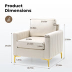 Pellebant Modern Upholstered Accent Armchair Club Chair