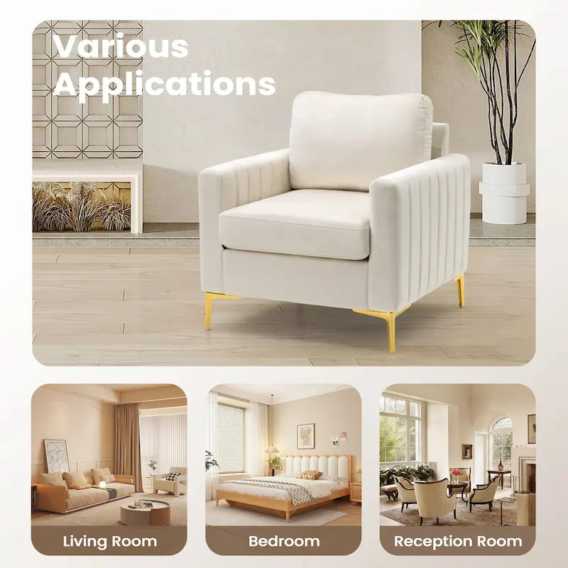 Pellebant Modern Upholstered Accent Armchair Club Chair